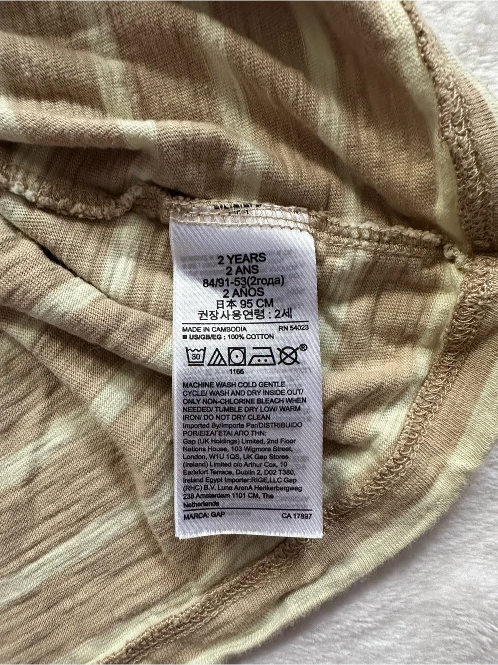 Baby Gap Striped Sleeveless Tank Dress New Sand Beige Toddler Girls Size 2T